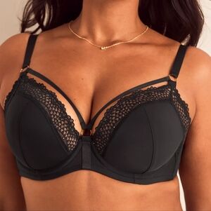 Black ADORE ME Sexy Marca Contour Plunge Line Bra Sz 40DDD